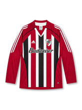 River Plate 2005 away Gallardo #10 jersey with red sleeves, black white red front stripes, Budweiser sponsor, and GALLARDO 10 back print