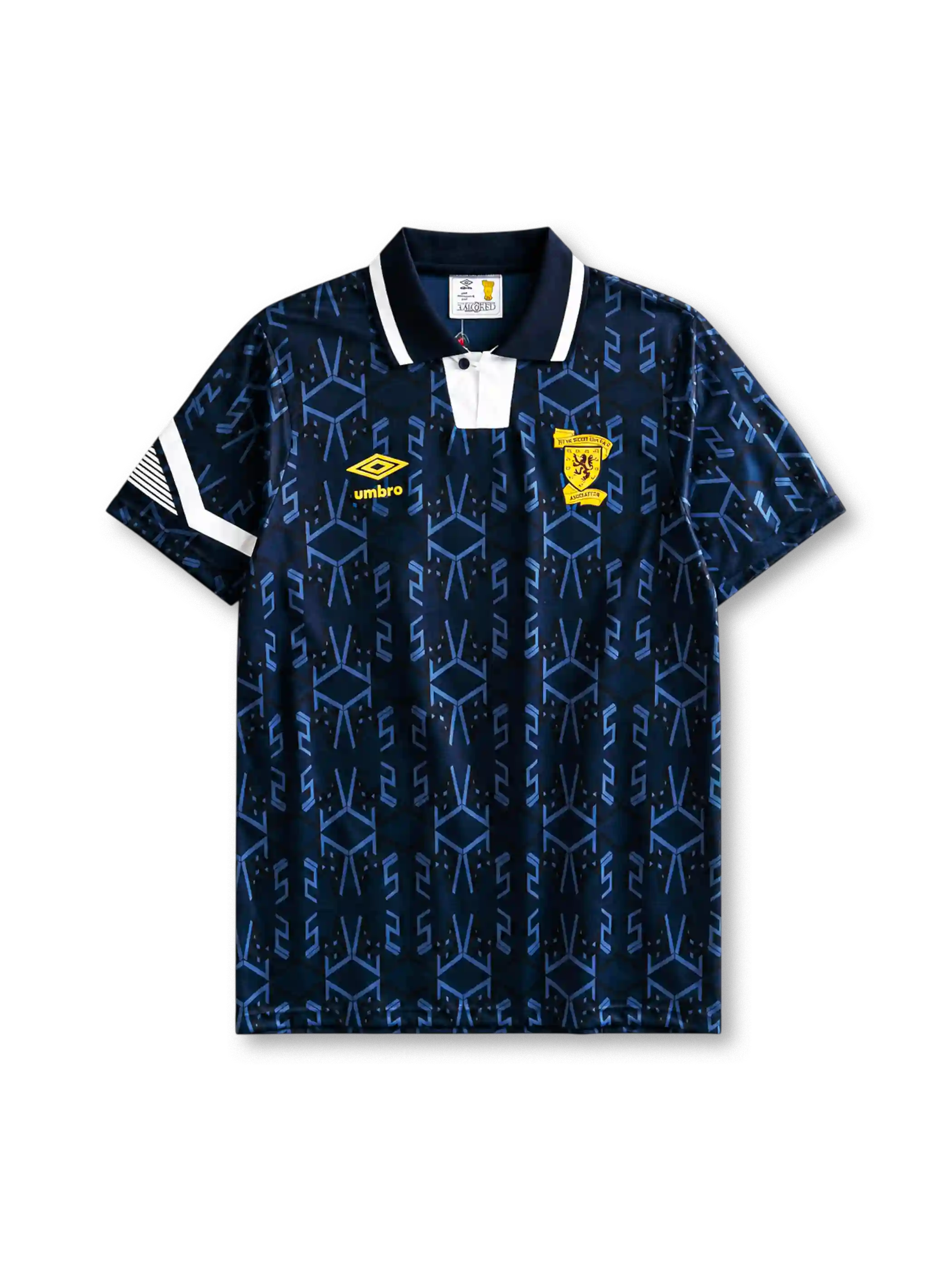 Scotland 1992-93 home jersey with geometric monogram pattern