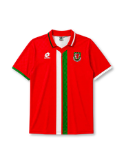 Wales 1996-98 home jersey in red with central white and green stripe