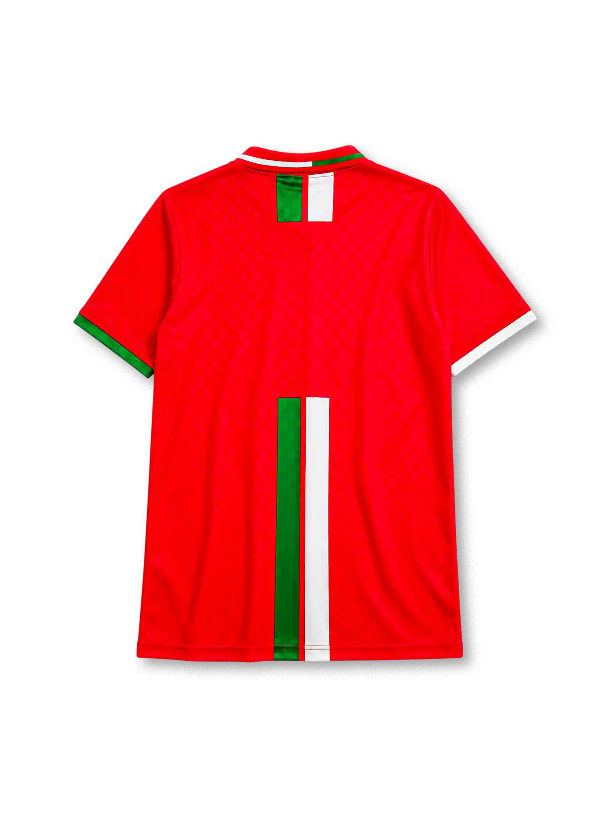 Wales 1996-98 home jersey in red with central white and green stripe