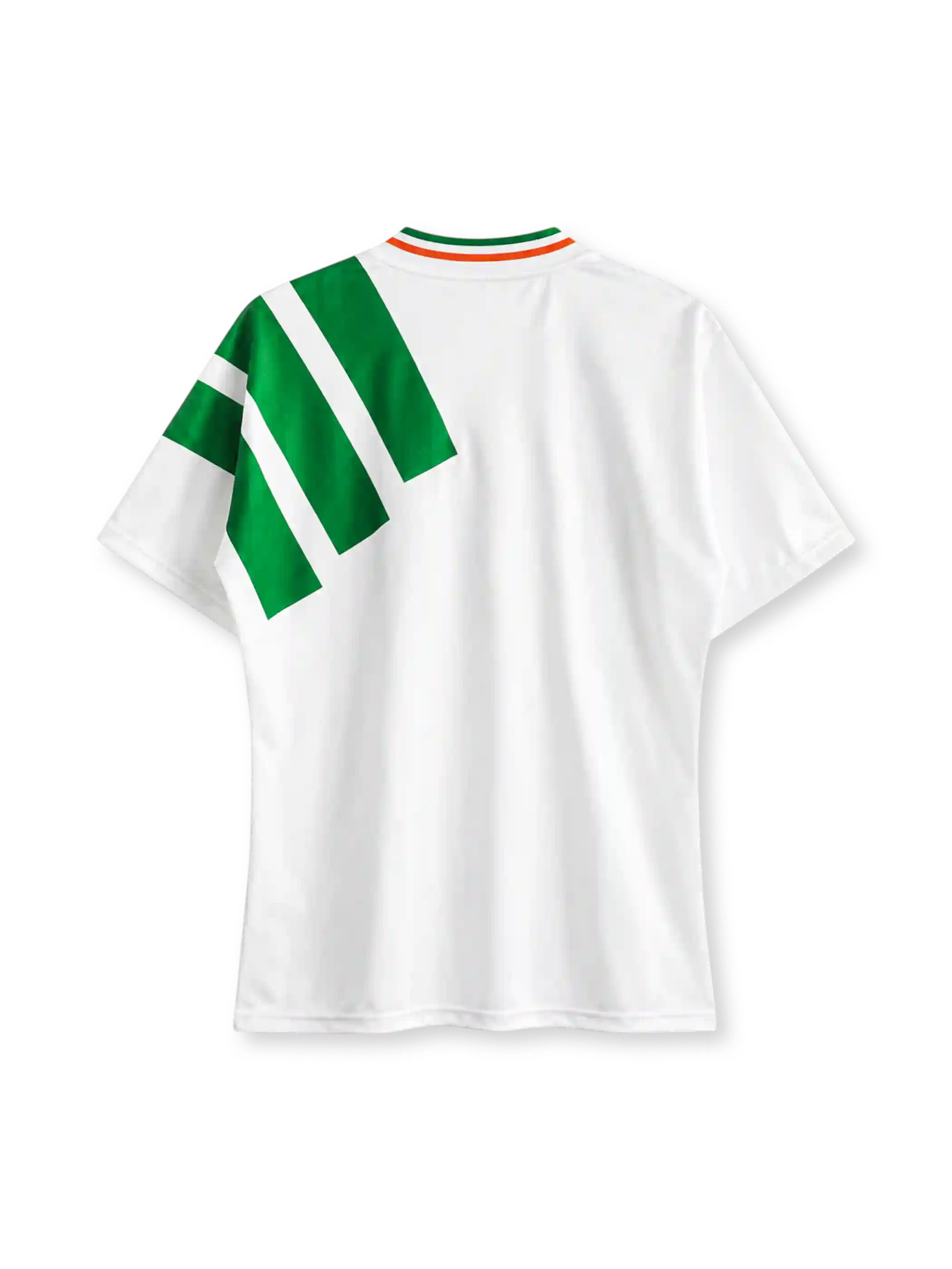 Republic of Ireland 1992-94 away jersey in white with diagonal green stripe