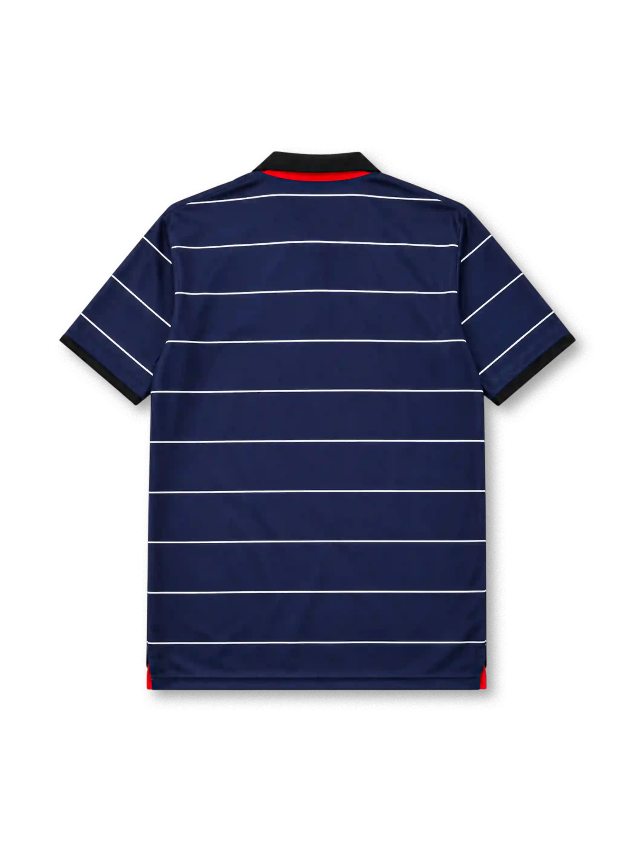 Manchester United 1999-00 away jersey in navy with white pinstripes