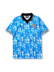 England 1990 third football shirt by Umbro with diamond pattern and Three Lions crest