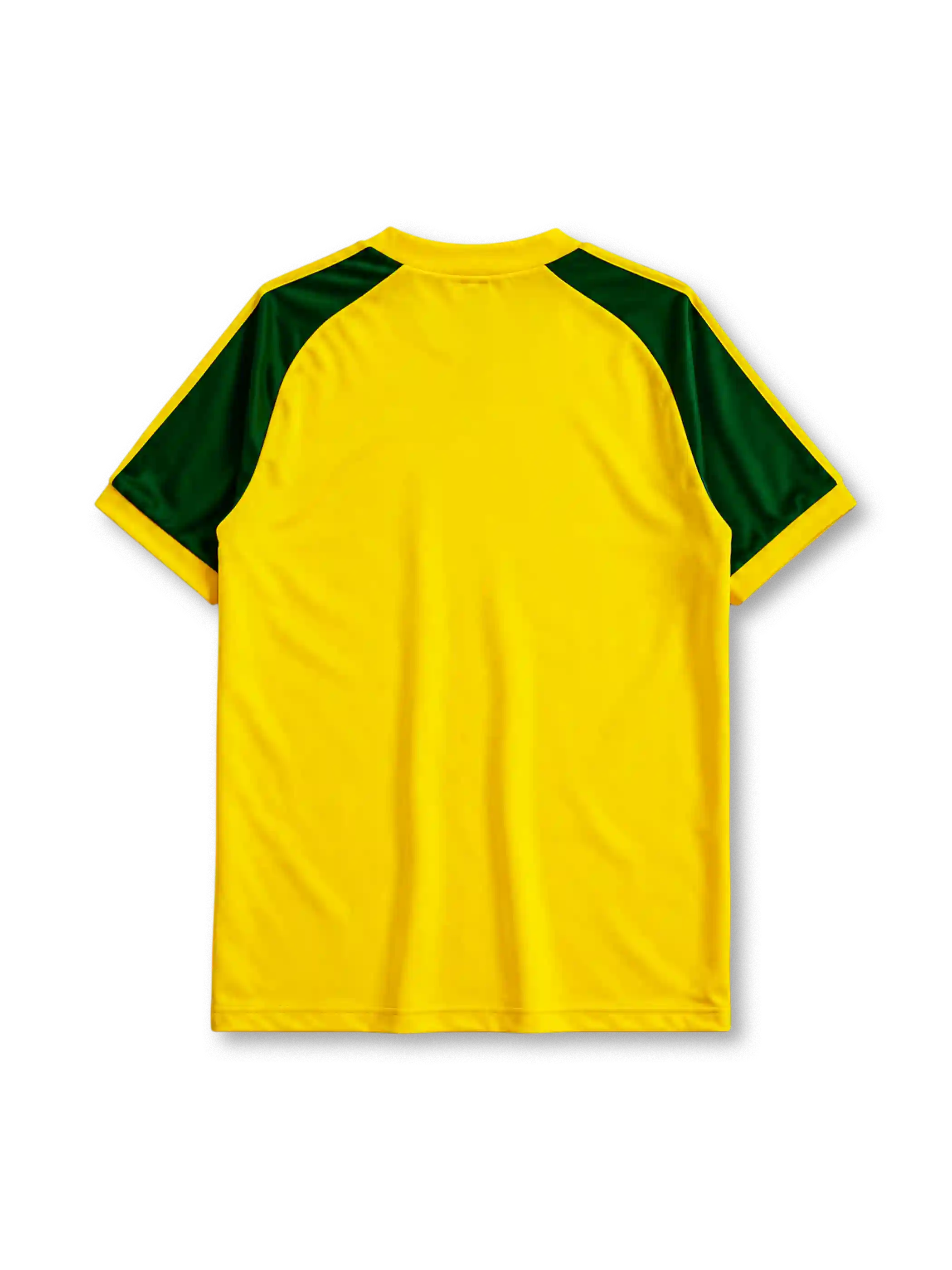 Wales 1982 away football shirt by Adidas in yellow with green three-stripe sleeves and FAW crest