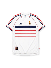 France 1998 away retro football shirt by Adidas with FFF rooster crest and gold star