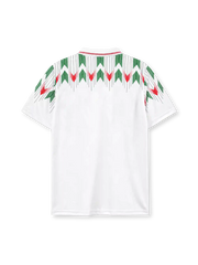 Wales 1990/92 away football shirt by Umbro with red and green chevron print and FAW crest