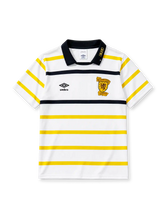 Scotland 1988/91 away football shirt by Umbro with navy and yellow stripes and SFA crest