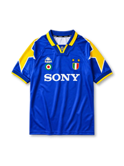 Juventus 1995/96 away football shirt by Kappa with lightning sleeve panels and Sony sponsor logo