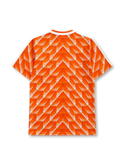Netherlands 1988 home football shirt by Adidas with chevron print and KNVB crest