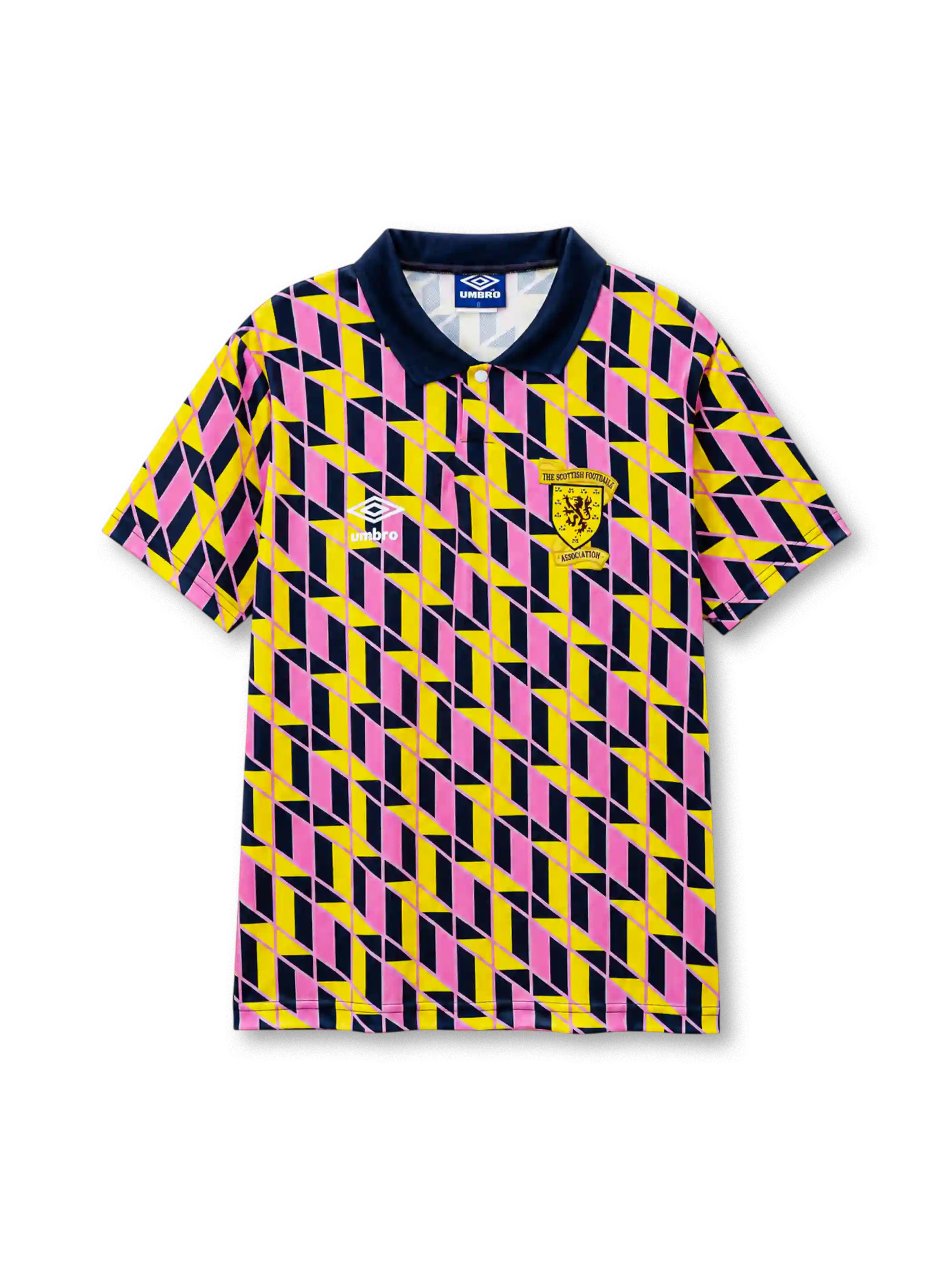 Scotland 1988/89 third football shirt by Umbro with geometric diamond pattern and SFA crest