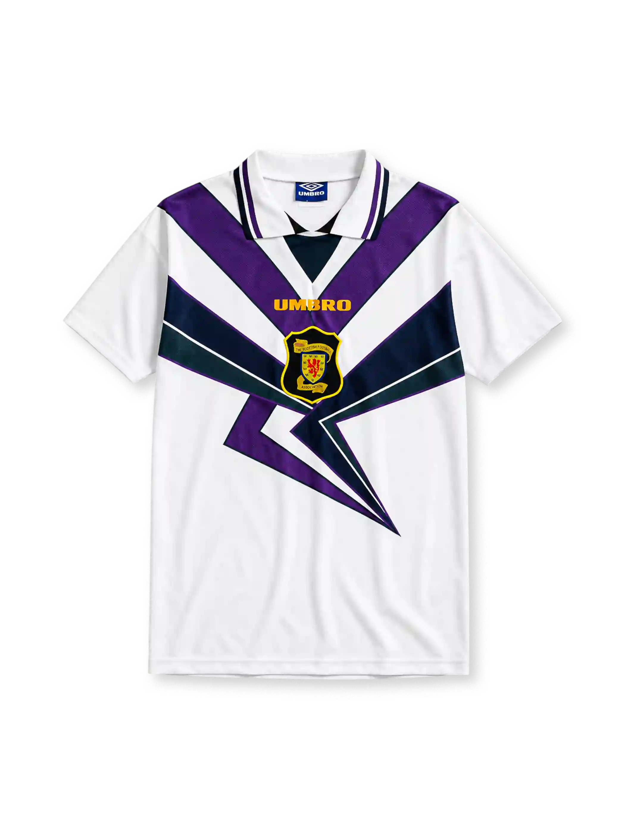 Scotland 1994/96 away football shirt by Umbro with lightning bolt graphic and SFA crest