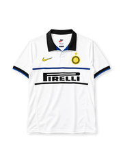 Inter Milan 1998-99 away jersey Nike front view white black collar