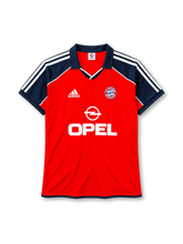 Bayern Munich 2000-01 home jersey adidas front view red navy sleeves
