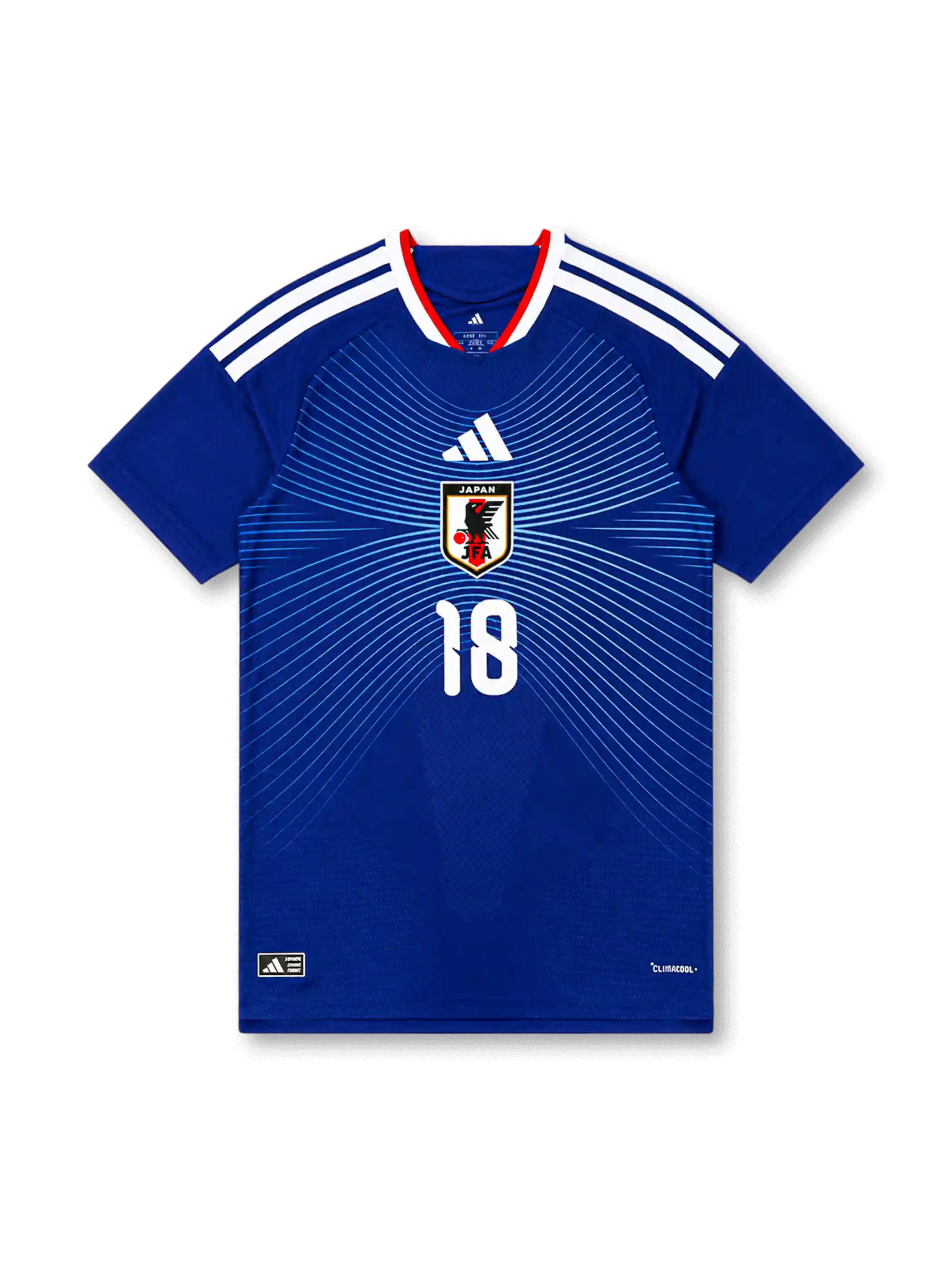 Japan 2026 home authentic blue football shirt with AYASE name and number 18