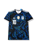 Front view of Argentina 2026 away shirt with Lionel Messi #10, Trefoil logo, AFA crest, and FIFA World Champions 2022 badge.