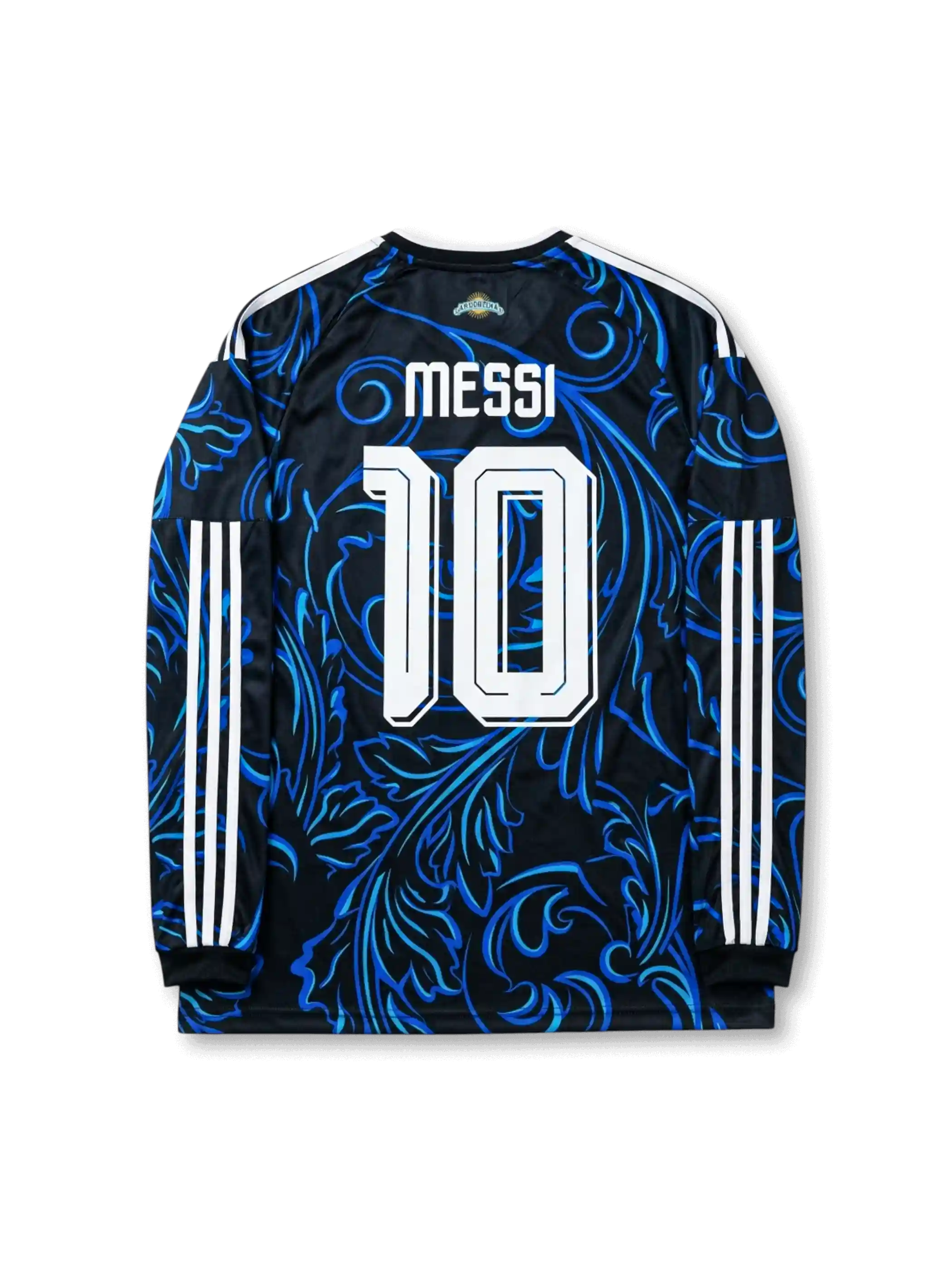 Back view of Argentina 2026 away long sleeve shirt with MESSI name-set and number 10.