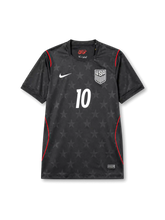 USA 2026 World Cup special black Authentic shirt with PULISIC #10, tonal star pattern, white federation crest, red piping, and matching front and back player print.