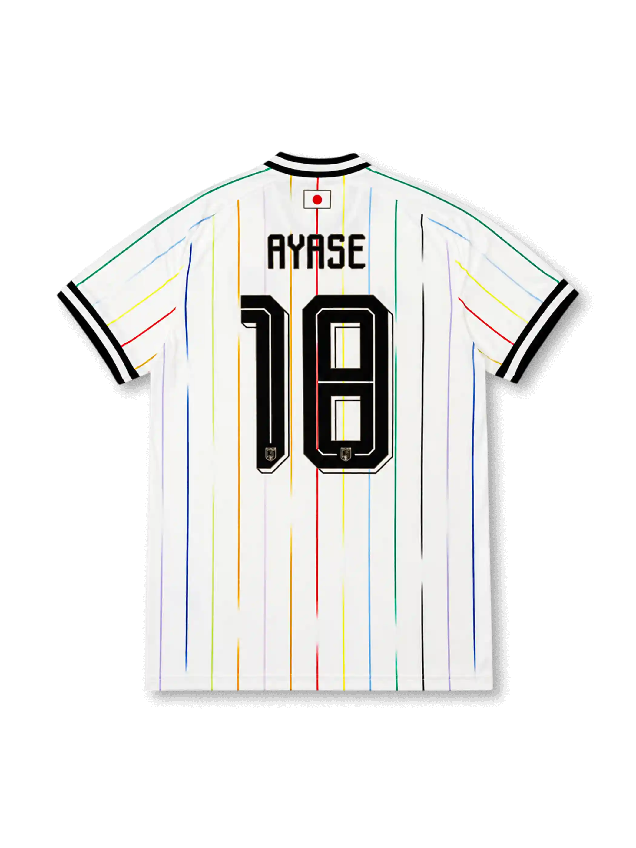 Japan 2026 away replica football jersey in white with Ayase Ueda name and number 18