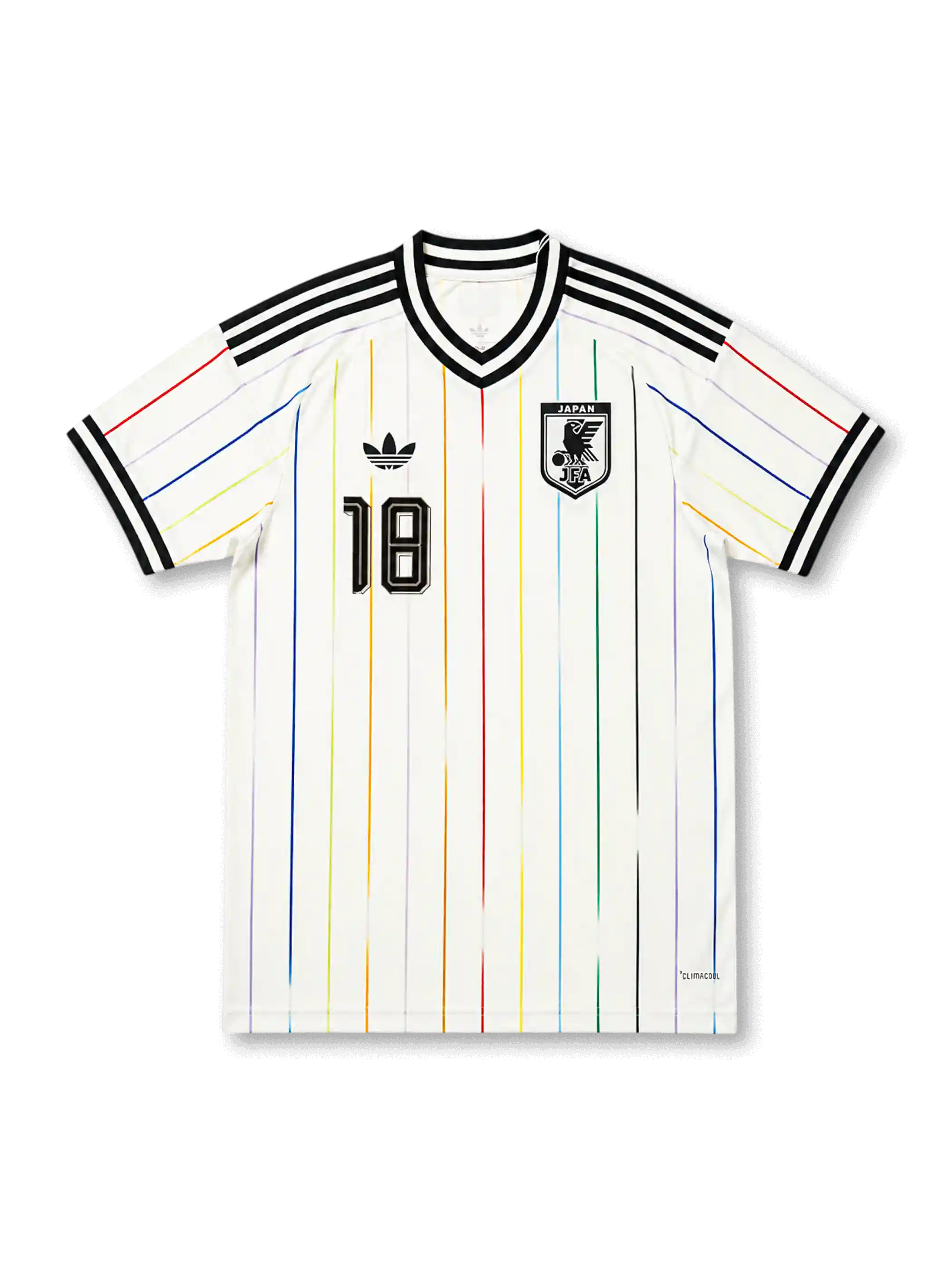 Japan 2026 away replica football jersey in white with Ayase Ueda name and number 18