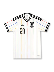 Japan 2026 away replica football jersey in white with Kaishu Sano name and number 21
