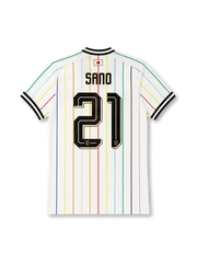 Japan 2026 away replica football jersey in white with Kaishu Sano name and number 21