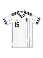 Japan 2026 away replica football jersey in white with Daichi Kamada name and number 15