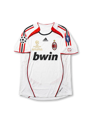 Back view of AC Milan 2007 Champions League Final away shirt with RONALDO name set and large red number 99.