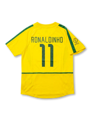 Brazil 2002 World Cup Home Shirt #11 Ronaldinho