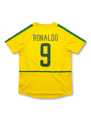 Brazil 2002 World Cup Home Shirt #9 Ronaldo