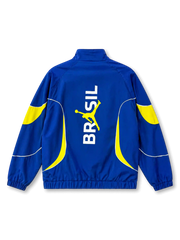 Brazil x Jordan anthem track jacket back with large BRASIL Jumpman wordmark graphic