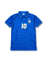 Italy 1994 FIFA World Cup Home Jersey Roberto Baggio #10, retro Italian national team soccer shirt featuring the classic blue design, Italy national team crest, manufacturer branding, and Baggio name and number 10 on the back.