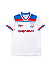 West Ham United x Iron Maiden Special Edition Shirt #11, music-inspired soccer jersey combining West Ham United club identity with Iron Maiden graphics and distinctive rock-themed design details.