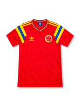 Colombia 1990 Away Jersey Carlos Valderrama #10, retro Colombian national team soccer shirt featuring the classic away kit design, Colombia national team crest, manufacturer branding, and Valderrama name and number 10 on the back.