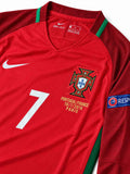 Portugal 2016 Euro Final Home Long Sleeve Shirt #7 Ronaldo