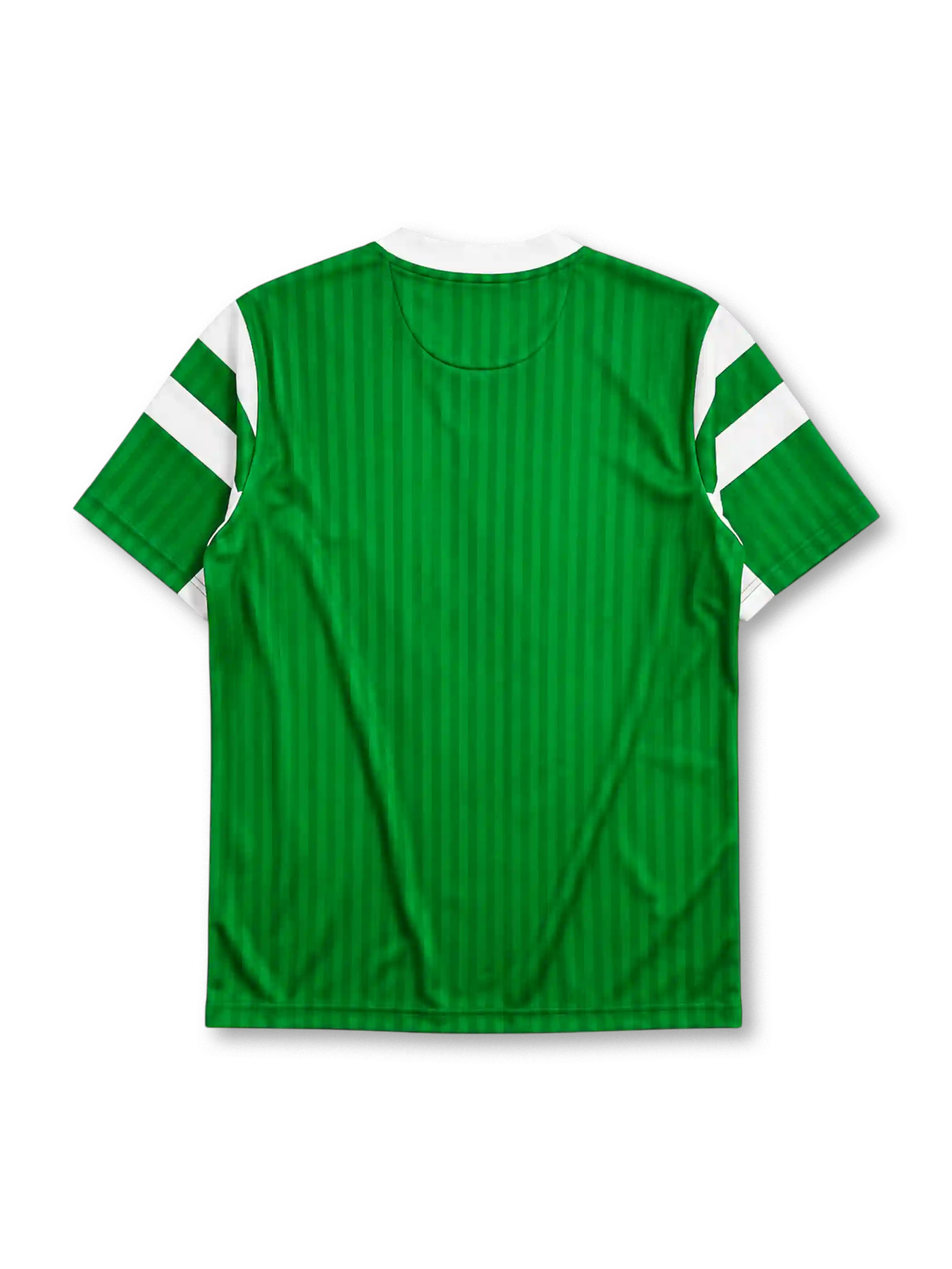 Cameroon 1990 World Cup home jersey in green with white shoulder stripes and Indomitable Lions crest