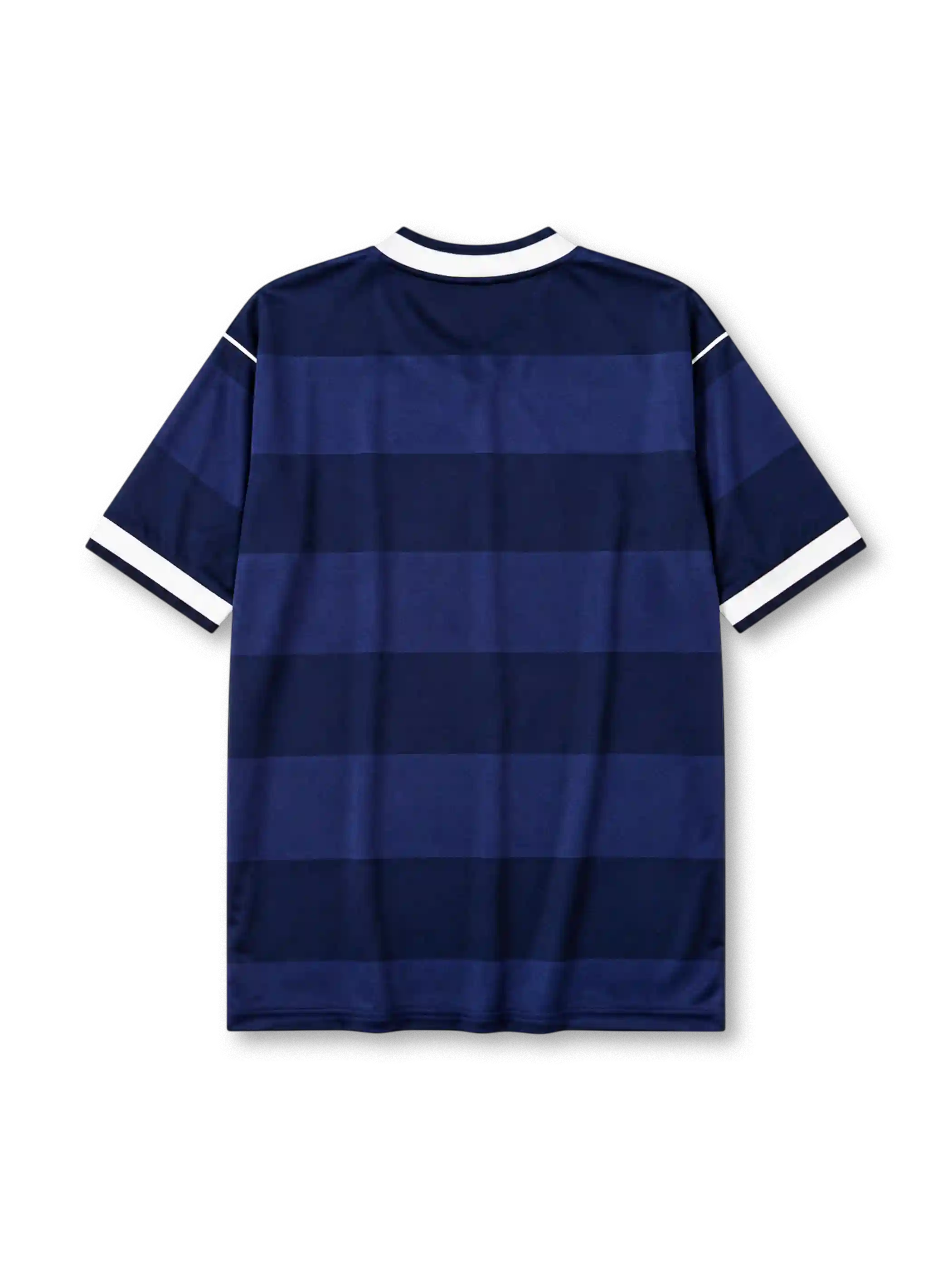 Scotland 1986 World Cup home jersey in navy hoops with SFA crest and Mexico '86 detailing
