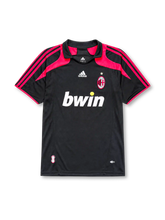 AC Milan 2007/08 third jersey in black with pink trim and bwin sponsor branding