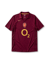 Arsenal 2005/06 home jersey in maroon and gold with commemorative Highbury 1913-2006 crest