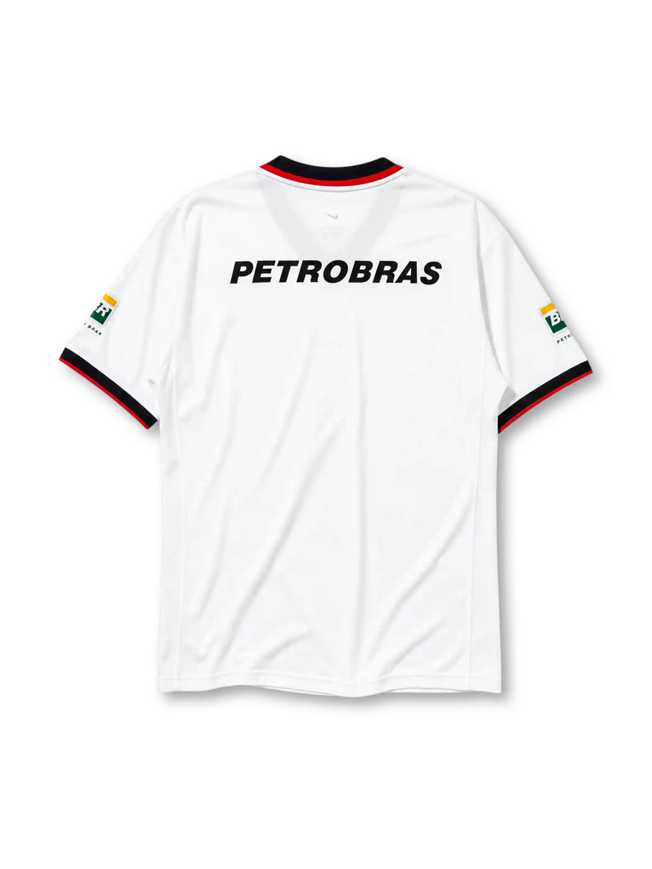 Flamengo 2001 away jersey in white with black and red chest band and Lubrax sponsor branding