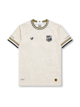 Ceara SC 2022/23 third jersey in textured cream with olive and black trim and club shield crest