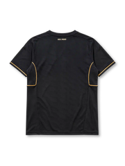 Real Madrid 2011/12 away jersey in black with gold adidas stripes and bwin sponsor branding