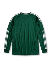 Real Madrid 2012/13 third long sleeve jersey in dark green with white adidas stripes and 110th anniversary detail