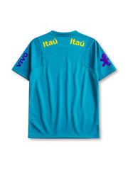 Brazil 2021 training jersey in teal with Itaú and Vivo sponsor branding and CBF crest