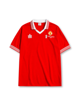 Manchester United 1977 FA Cup Final home jersey in red with Silver Jubilee 1977 commemorative badge
