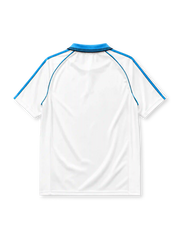 Olympique Marseille 1998/99 home jersey in white with sky blue adidas stripes and Ericsson branding