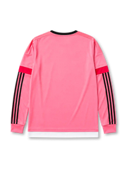 Juventus 2015/16 away long sleeve jersey in pink and black with Jeep sponsor branding