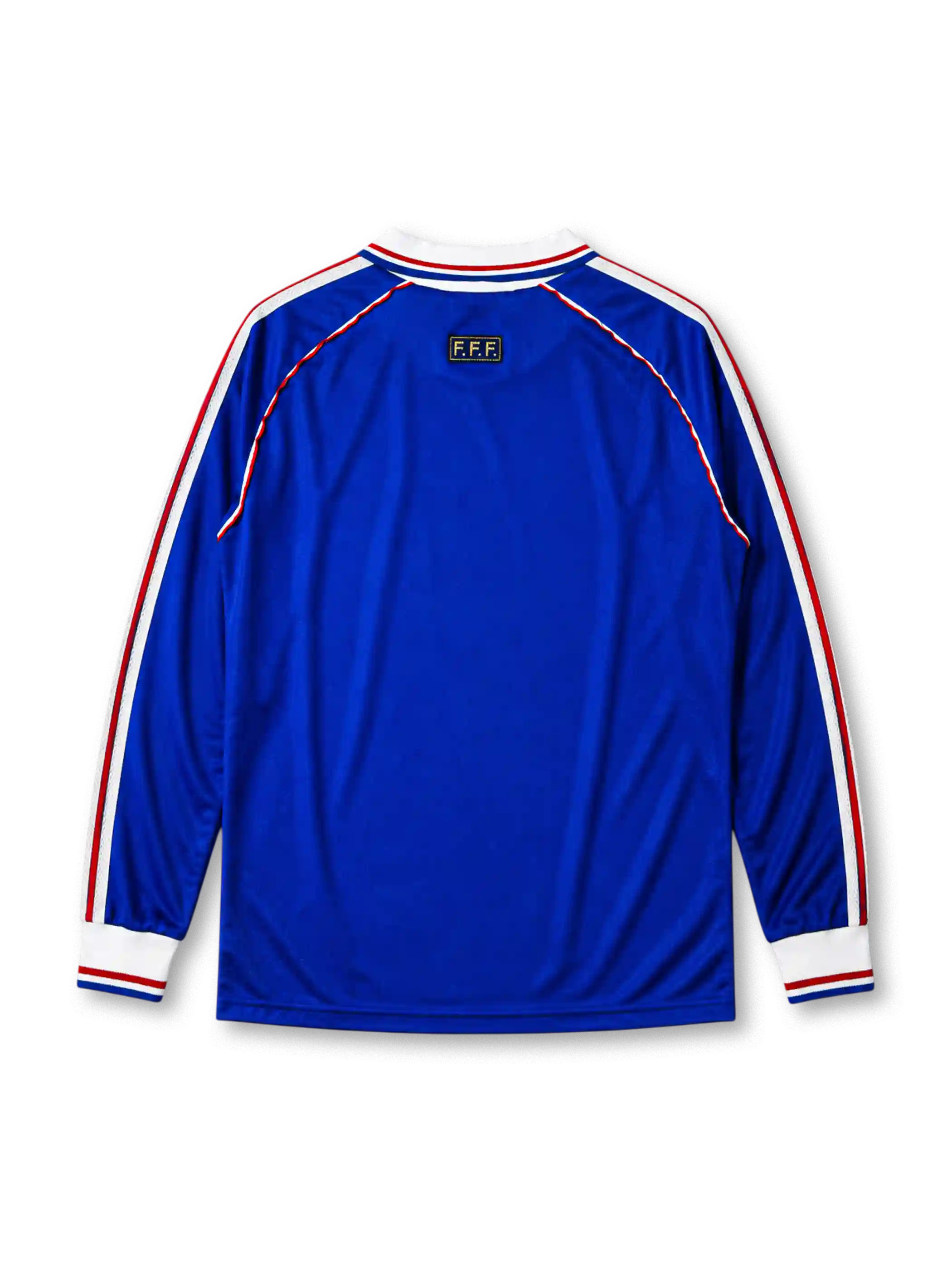 France 1998 World Cup Final home long sleeve jersey with Brésil France 12-07-98 commemorative print