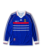 France 1998 World Cup Final home long sleeve jersey with Brésil France 12-07-98 commemorative print
