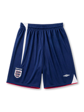 England 2006 World Cup home shorts in navy with white side panel and pink hem trim