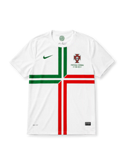 Portugal Euro 2012 semi-final away jersey with bold cross graphic and match commemorative print